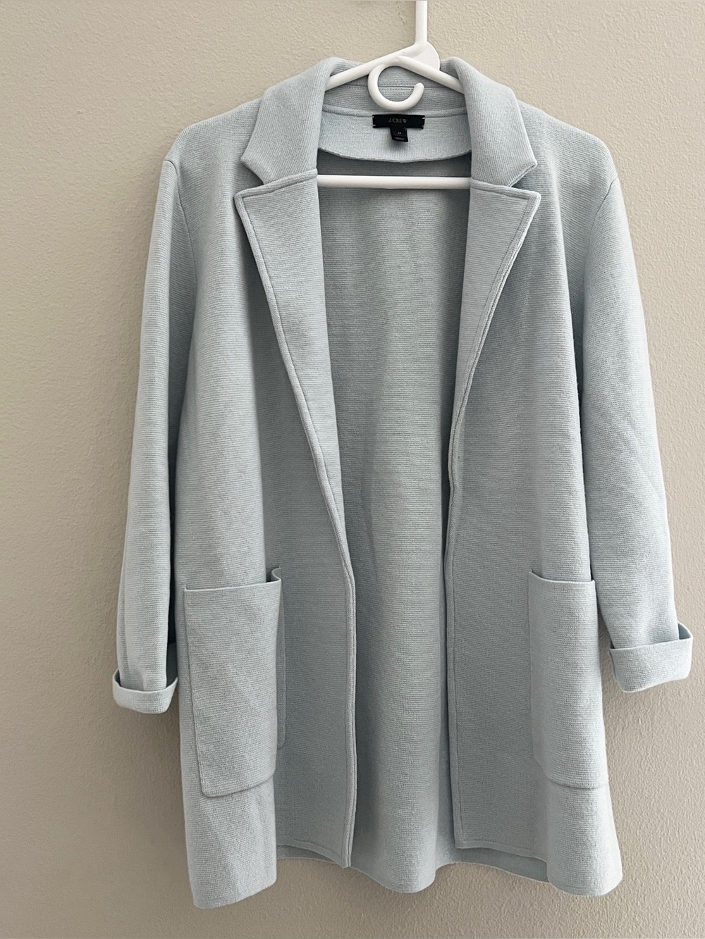 J. Crew Sophie open front sweater blazer Classic Sky Blue Size M